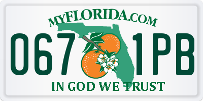 FL license plate 0671PB