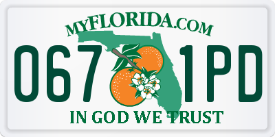 FL license plate 0671PD