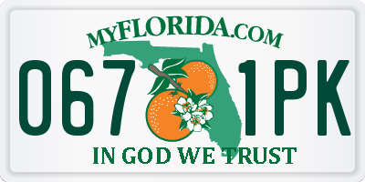 FL license plate 0671PK