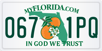 FL license plate 0671PQ