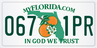 FL license plate 0671PR