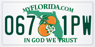 FL license plate 0671PW