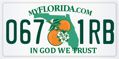 FL license plate 0671RB