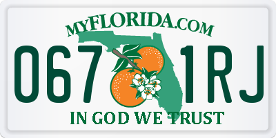 FL license plate 0671RJ