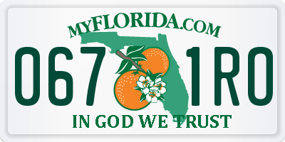 FL license plate 0671RO