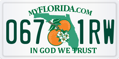 FL license plate 0671RW