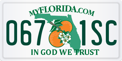 FL license plate 0671SC