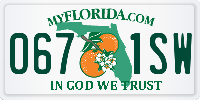 FL license plate 0671SW
