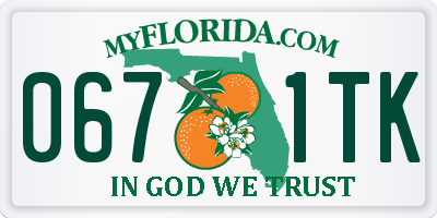 FL license plate 0671TK