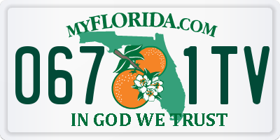 FL license plate 0671TV