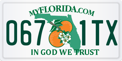 FL license plate 0671TX