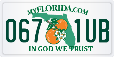 FL license plate 0671UB