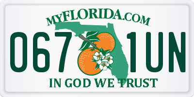 FL license plate 0671UN