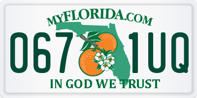 FL license plate 0671UQ