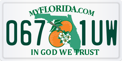 FL license plate 0671UW