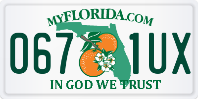 FL license plate 0671UX