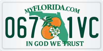 FL license plate 0671VC