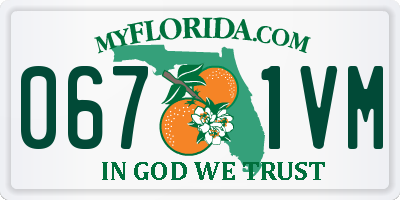 FL license plate 0671VM