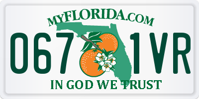 FL license plate 0671VR