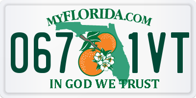 FL license plate 0671VT