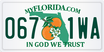 FL license plate 0671WA