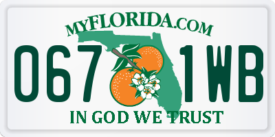 FL license plate 0671WB