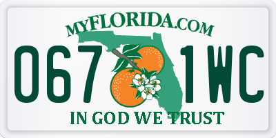 FL license plate 0671WC
