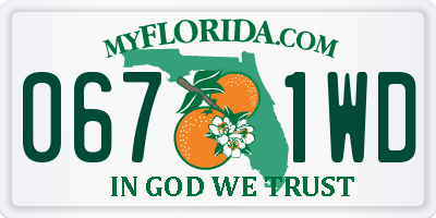 FL license plate 0671WD