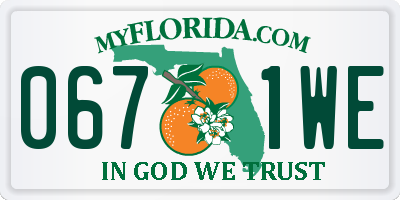 FL license plate 0671WE