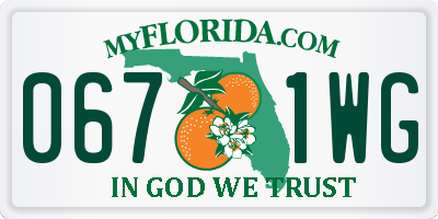 FL license plate 0671WG