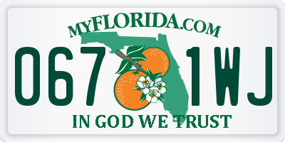 FL license plate 0671WJ