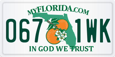 FL license plate 0671WK