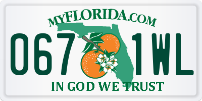 FL license plate 0671WL
