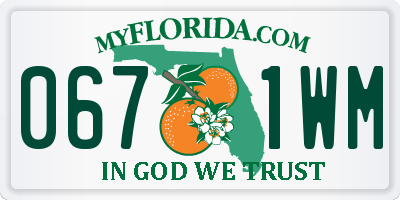 FL license plate 0671WM
