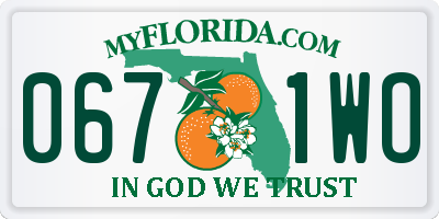 FL license plate 0671WO