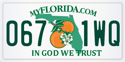 FL license plate 0671WQ