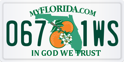 FL license plate 0671WS