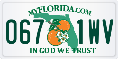 FL license plate 0671WV