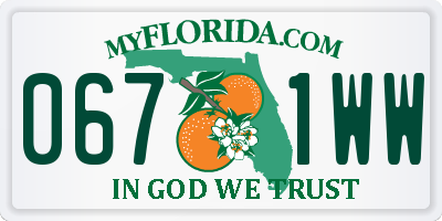FL license plate 0671WW