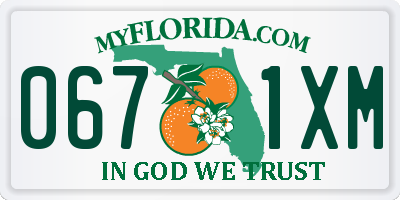 FL license plate 0671XM
