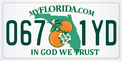FL license plate 0671YD