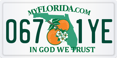 FL license plate 0671YE