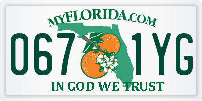 FL license plate 0671YG