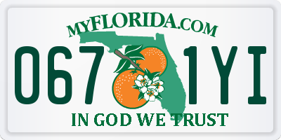 FL license plate 0671YI