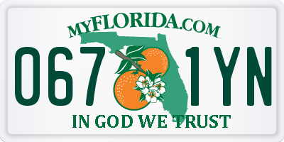 FL license plate 0671YN