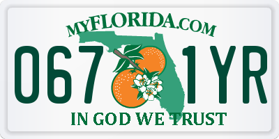 FL license plate 0671YR