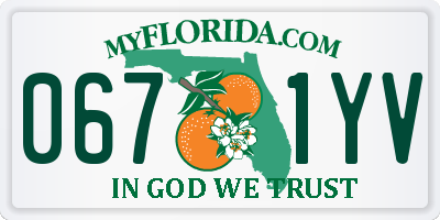 FL license plate 0671YV