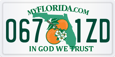 FL license plate 0671ZD