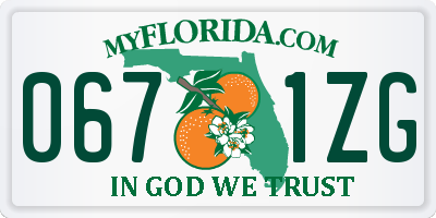 FL license plate 0671ZG