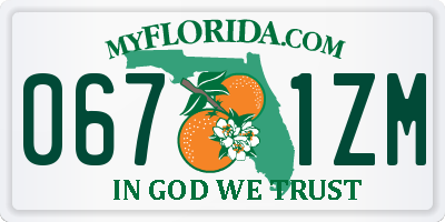 FL license plate 0671ZM